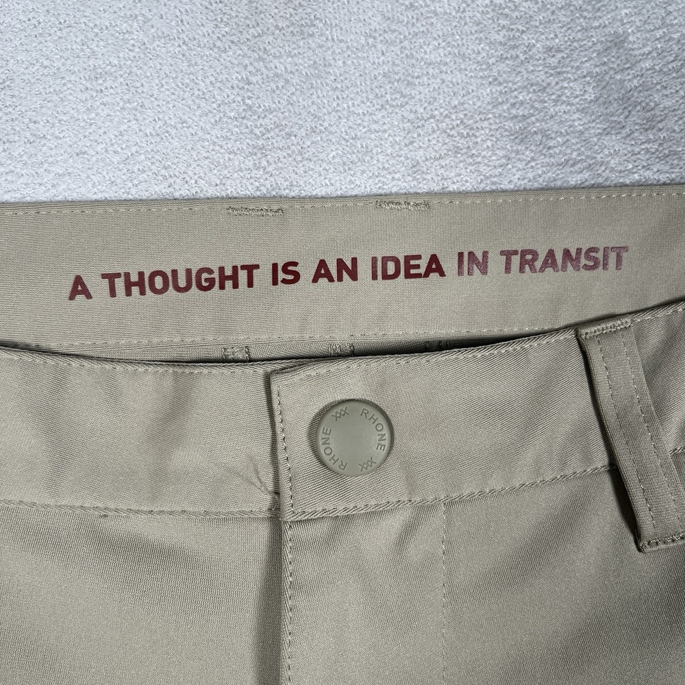 Rhone Mens Size 28 Golf Jogger Pants Khaki Beige Technical Stretch Ankle Zip - Picture 5 of 10
